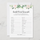 DEVON Word Scramble Brautparty Game Card Einladung (Vorderseite)