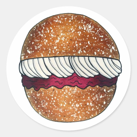 Devonshire Split British Pastry Pastries UK Baking Runder Aufkleber (Vorderseite)