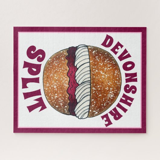 Devonshire Split Cream Jam Tea Shoppe Café Bakery Puzzle (Horizontal)