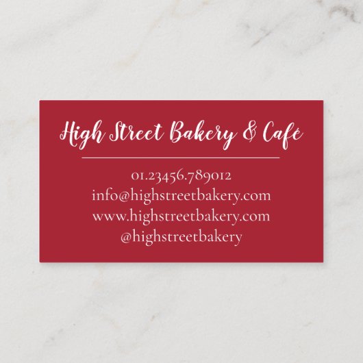 Devonshire Split Cream Jam Tea Shoppe Café Bakery Visitenkarte (Rückseite)