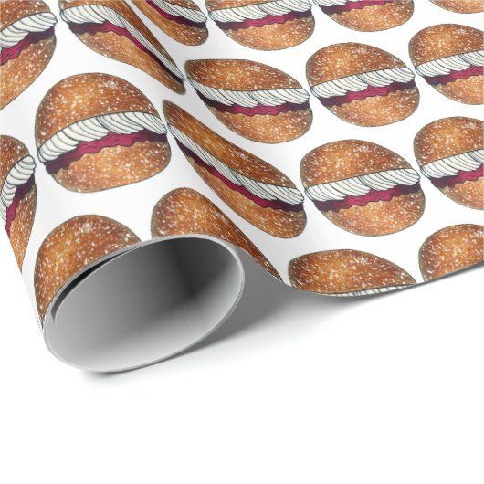 Devonshire Split Cream Jam Tee Britische Bäckerei Geschenkpapier (Rolleneckpunkt)