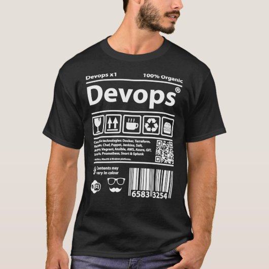 Devops Barcode Classic T - Shirt (Vorderseite)