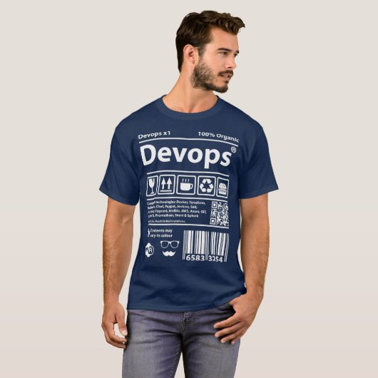 Devops Barcode Programmieren von Computern Quellco T-Shirt (Vorne ganz)