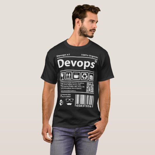 Devops Barcode programming computers source code g T-Shirt (Vorne ganz)