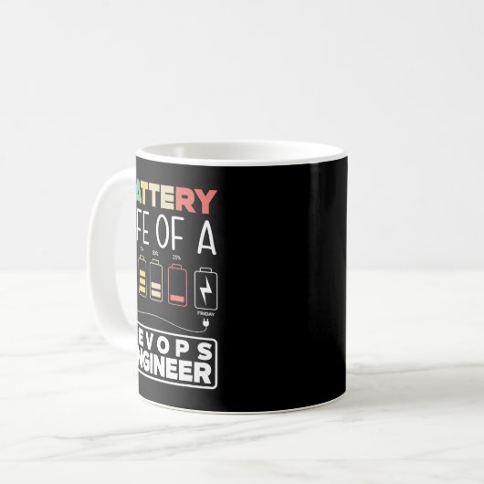DevOps Engineer Battery Life Cloud Computing Kaffeetasse (Vorderseite Links)