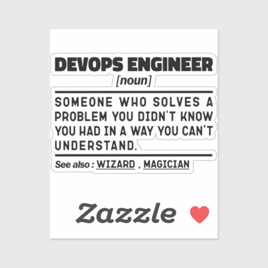 Devops Engineer Definition Abschluss Funny Sprichw Aufkleber (Blatt)