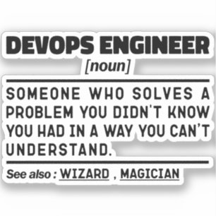 Devops Engineer Definition Abschluss Funny Sprichw Aufkleber
