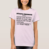 Devops Engineer Definition Abschluss Funny Sprichw T-Shirt (Vorderseite)