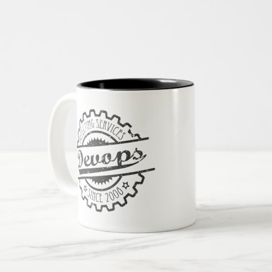 Devops vintage zweifarbige tasse (Vorderseite Links)