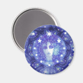 DevorahBlueCosmos runder Magnet (Vorderseite/Rückseite)