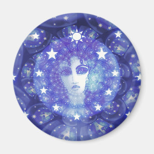DevorahBlueCosmos runder Magnet