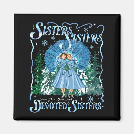 Devoted Sisters Merry Christmas White Xmas Pajamas Magnet (Vorne)