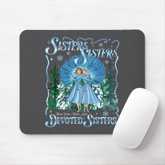 Devoted Sisters Merry Christmas White Xmas Pajamas Mousepad (Mit Mouse)
