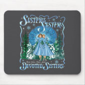 Devoted Sisters Merry Christmas White Xmas Pajamas Mousepad (Vorne)