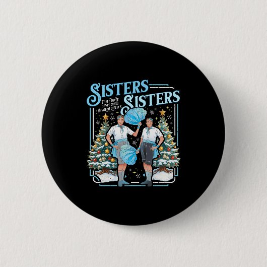 Devoted Sisters White Xmas Merry Christmas Snowfla Button (Vorderseite)