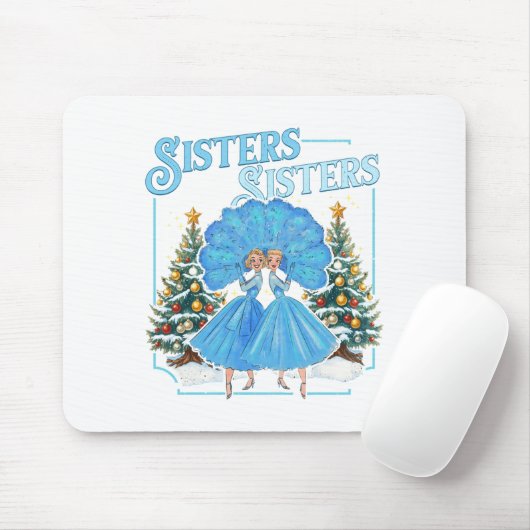 Devoted Sisters White Xmas Merry Christmas Snowfla Mousepad (Mit Mouse)