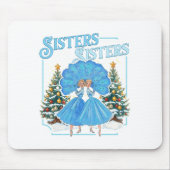 Devoted Sisters White Xmas Merry Christmas Snowfla Mousepad (Vorne)