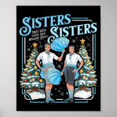 Devoted Sisters White Xmas Merry Christmas Snowfla Poster (Vorne)