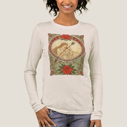 Devotion Vintage Art Nouveau Romance Tri-Blend Shirt (Vorderseite)