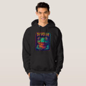 DEVOUR – Hypnotic Retro Frog Pixel Art Design Hoodie (Vorne ganz)