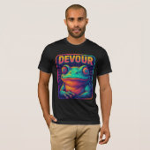 DEVOUR – Hypnotisches Retro-Frosch-Pixel-Art-Desig T-Shirt (Vorne ganz)