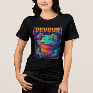 DEVOUR – Hypnotisches Retro-Frosch-Pixel-Art-Desig Tri-Blend Shirt