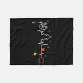 Devoxtee Christmas Tree Heartbeat Funny Christmas Fleecedecke (Vorderseite (Horizontal))