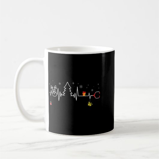 Devoxtee Christmas Tree Heartbeat Funny Christmas Kaffeetasse (Links)