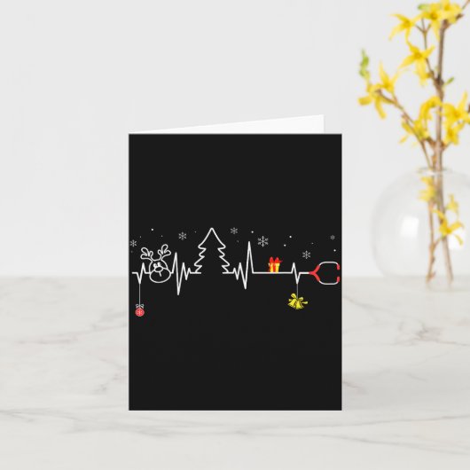 Devoxtee Christmas Tree Heartbeat Funny Christmas Karte (Gelbe Blume)