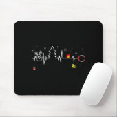 Devoxtee Christmas Tree Heartbeat Funny Christmas Mousepad (Mit Mouse)