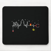 Devoxtee Christmas Tree Heartbeat Funny Christmas Mousepad (Vorne)
