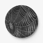 Dew Covered Spiderweb Pappteller (Vorderseite)