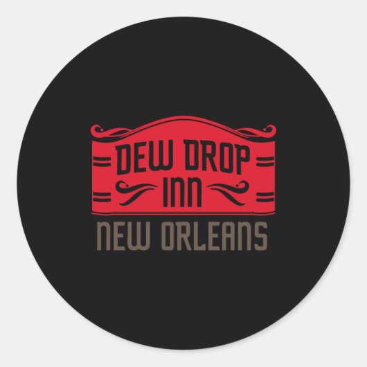 Dew Drop Inn New Orleans Runder Aufkleber (Vorderseite)