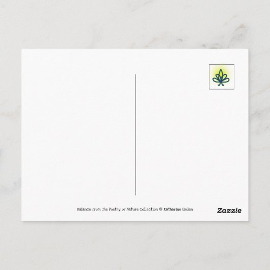 Dew Drop Yin Yang Nature Meditation Postkarte (Rückseite)