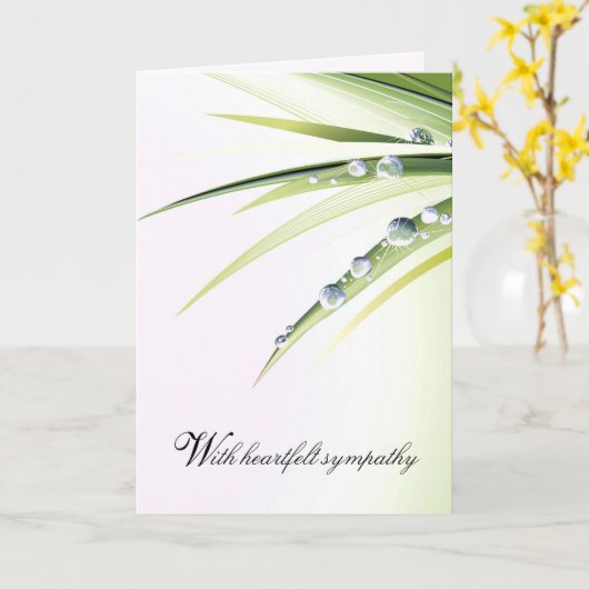 Dew Drops-Beileid Karte (Gelbe Blume)