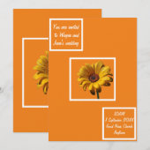 Dew Drops Daisy Wedding Einladung (Vorne/Hinten)