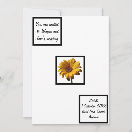 Dew Drops Daisy Wedding Einladung (Vorderseite)