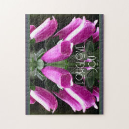 Dew Kissed Pink Foxhandschuhe Blüten Puzzle