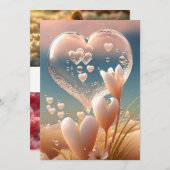 Dew Liebe: Einladung zum Crystal Heart Floral Wedd (Vorne/Hinten)