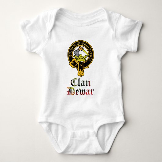 Dewar-nennen schottischer Wappentartan-Clan Baby Strampler (Vorderseite)