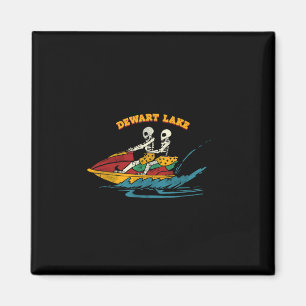 Dewart Lake Indiana Lustiges Skelett Jet Ski Retro Magnet