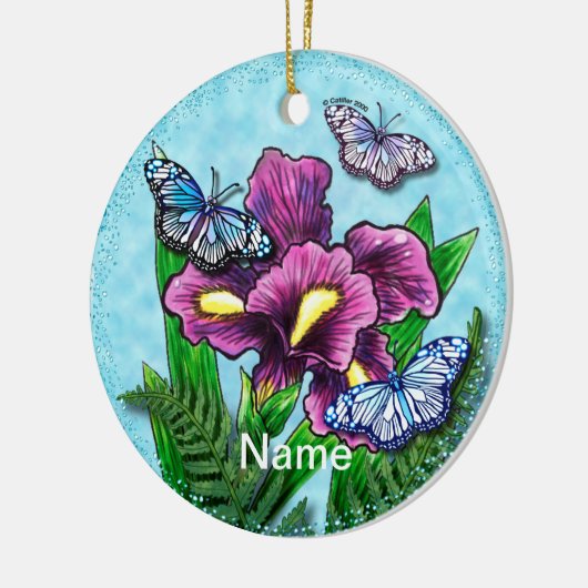 Dewdrop Butterfly Iris Ornament (Links)