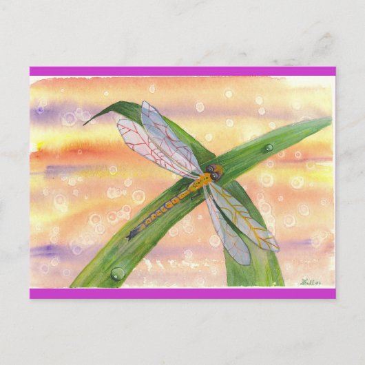 "Dewdrop Dragon" Postkarte (Vorderseite)