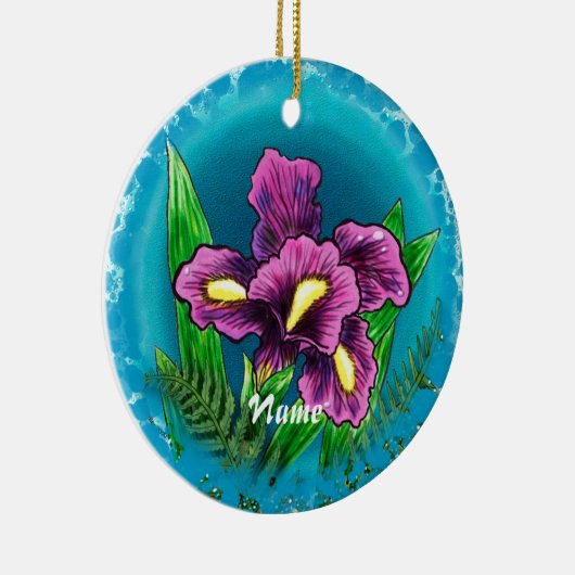 Dewdrop Iris Keramikornament (Rechts)