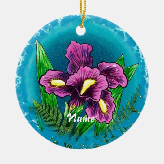 Dewdrop Iris Keramikornament (Vorne)