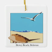 Dewey Beach, DE Horseshoe Crab Sea Gull Beach Keramikornament (Vorderseite)