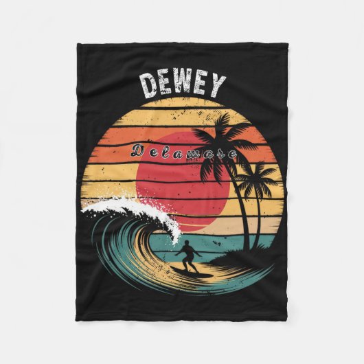 Dewey Beach Delaware Beach Surfen  Fleecedecke (Vorderseite)