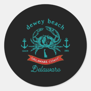 Dewey Beach Delaware Krabbenfischen Urlaub Andenke Runder Aufkleber