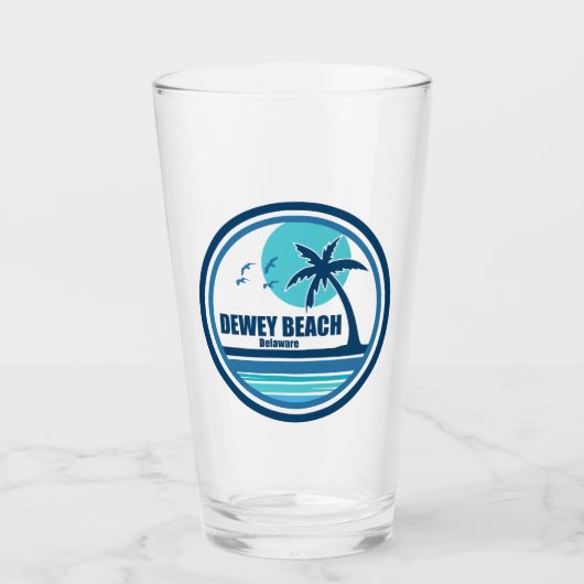 Dewey Beach Delaware Palme Vögel Glas (Vorderseite)