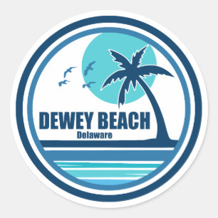 Dewey Beach Delaware Palme Vögel Runder Aufkleber